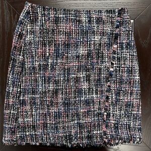 *LOFT* Black x Pink Tweed Fashion Pencil Skirt Size 2